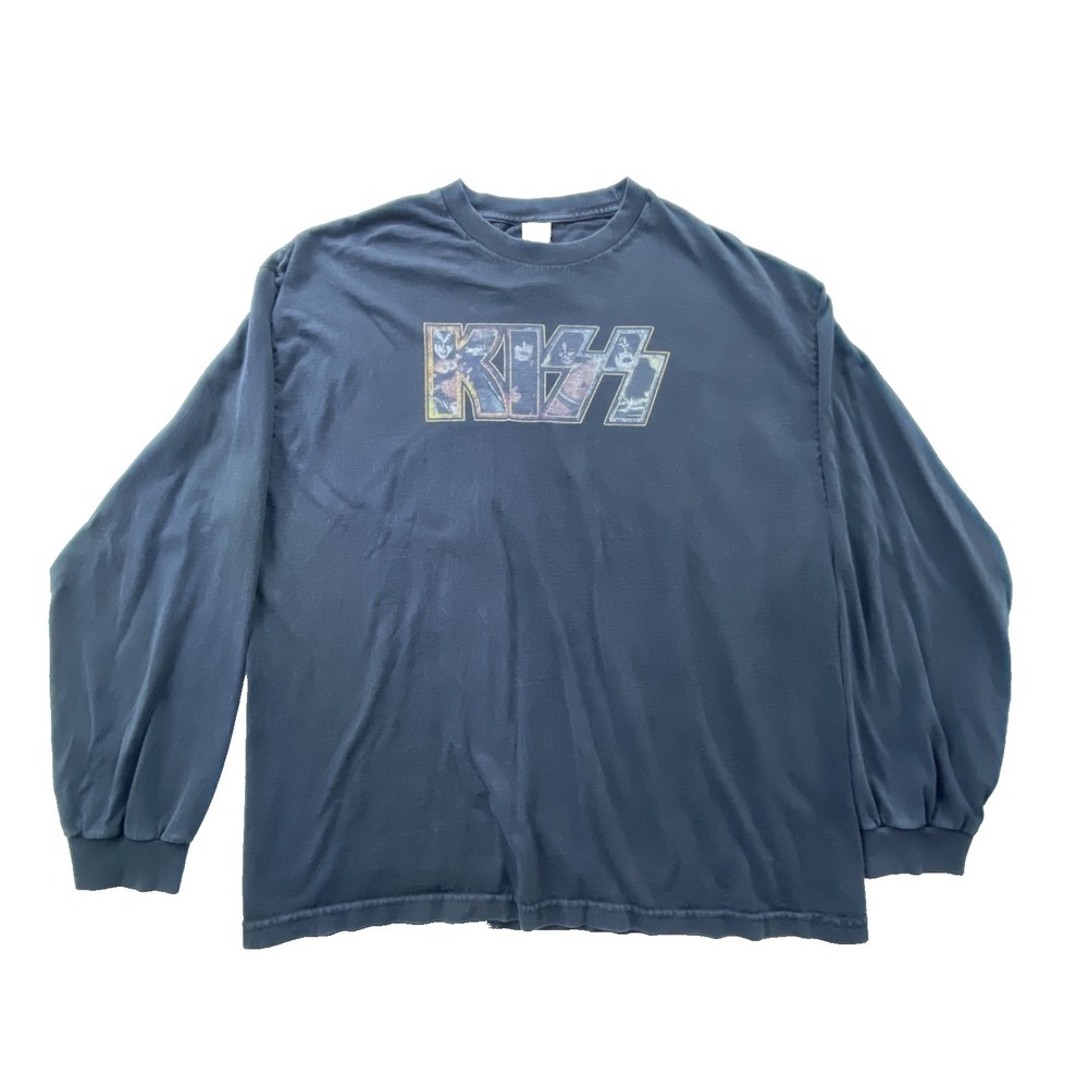 Vintage Alstyle Apparel & Activewear KISS Face Iron long Sleeve T-Shirt Men 2XL